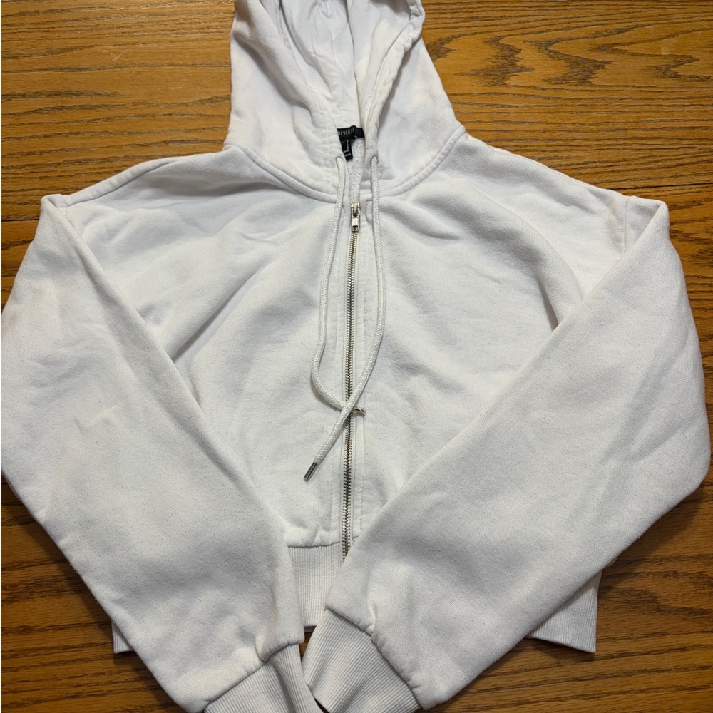 Cropped zip up sweatshirt